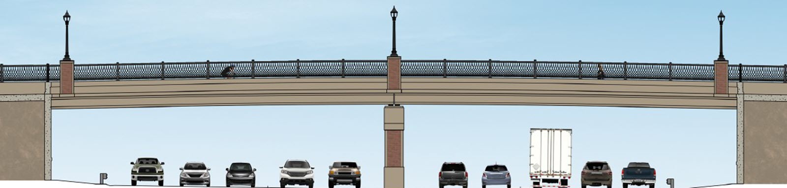Bridge elevation art project rendering