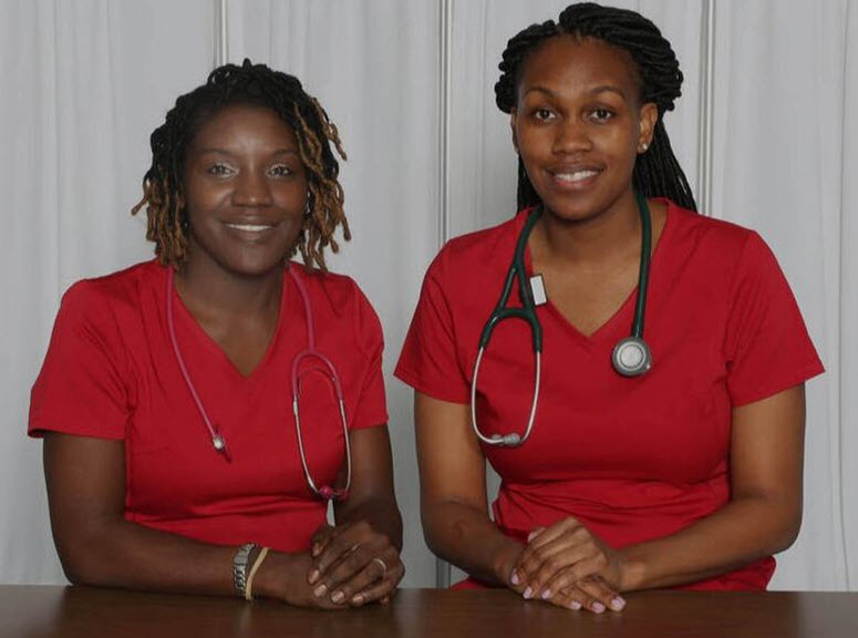 Two nurses side by side