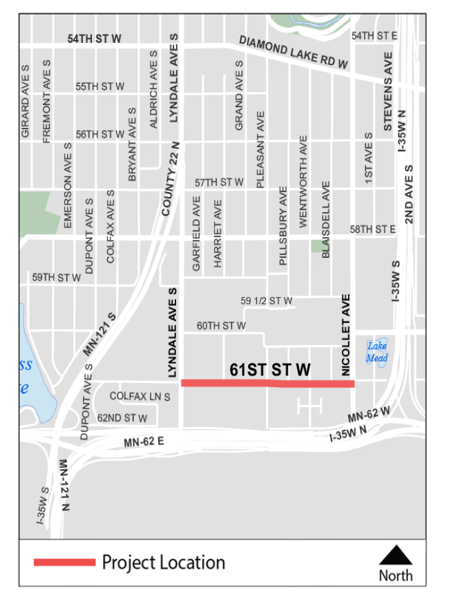 map of 61st St W
